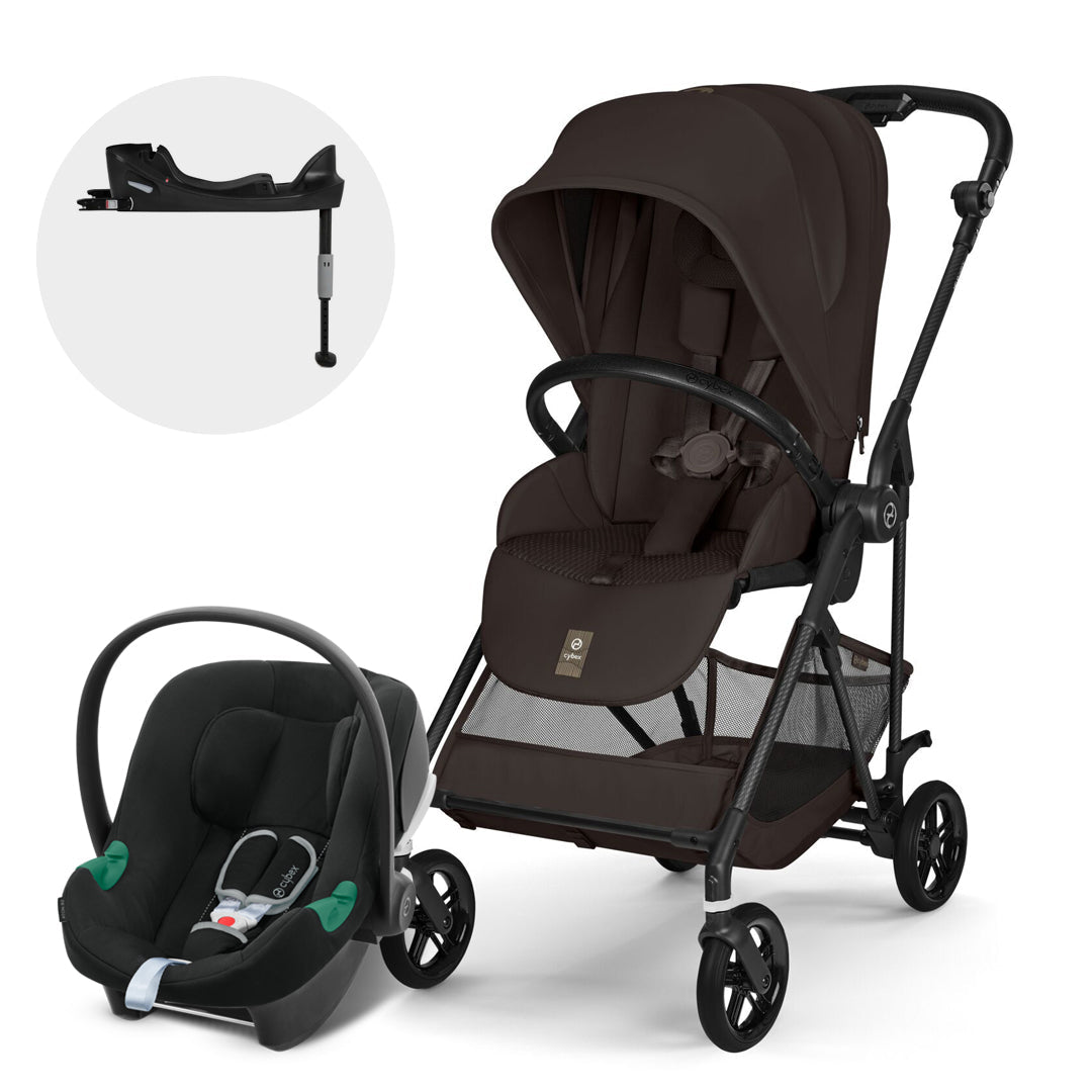 Travel System Melio Carbon + Aton B2 + Base Chocolate Brown