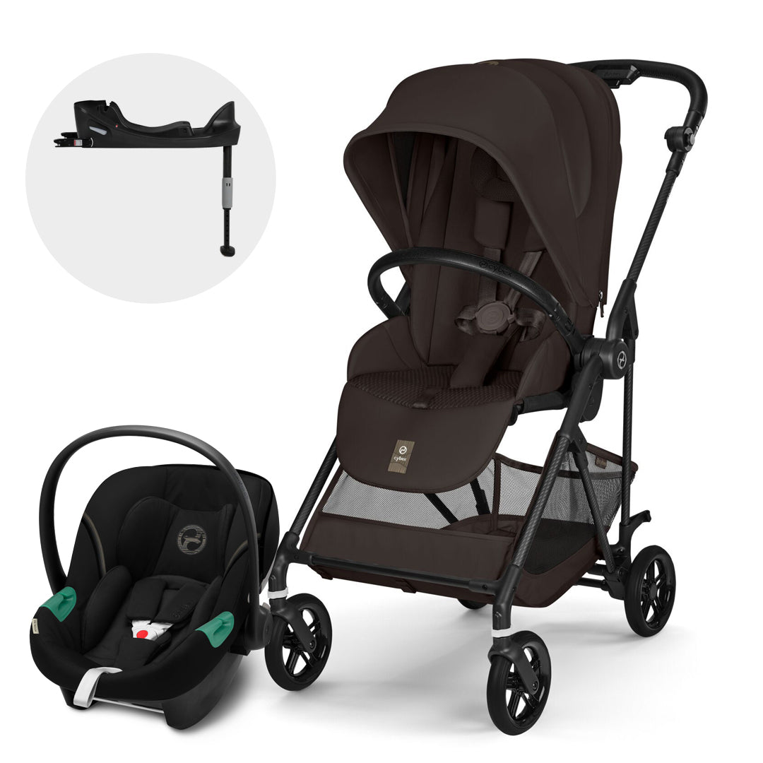 Travel System Melio Carbon + Aton S2 + Base Chocolate Brown