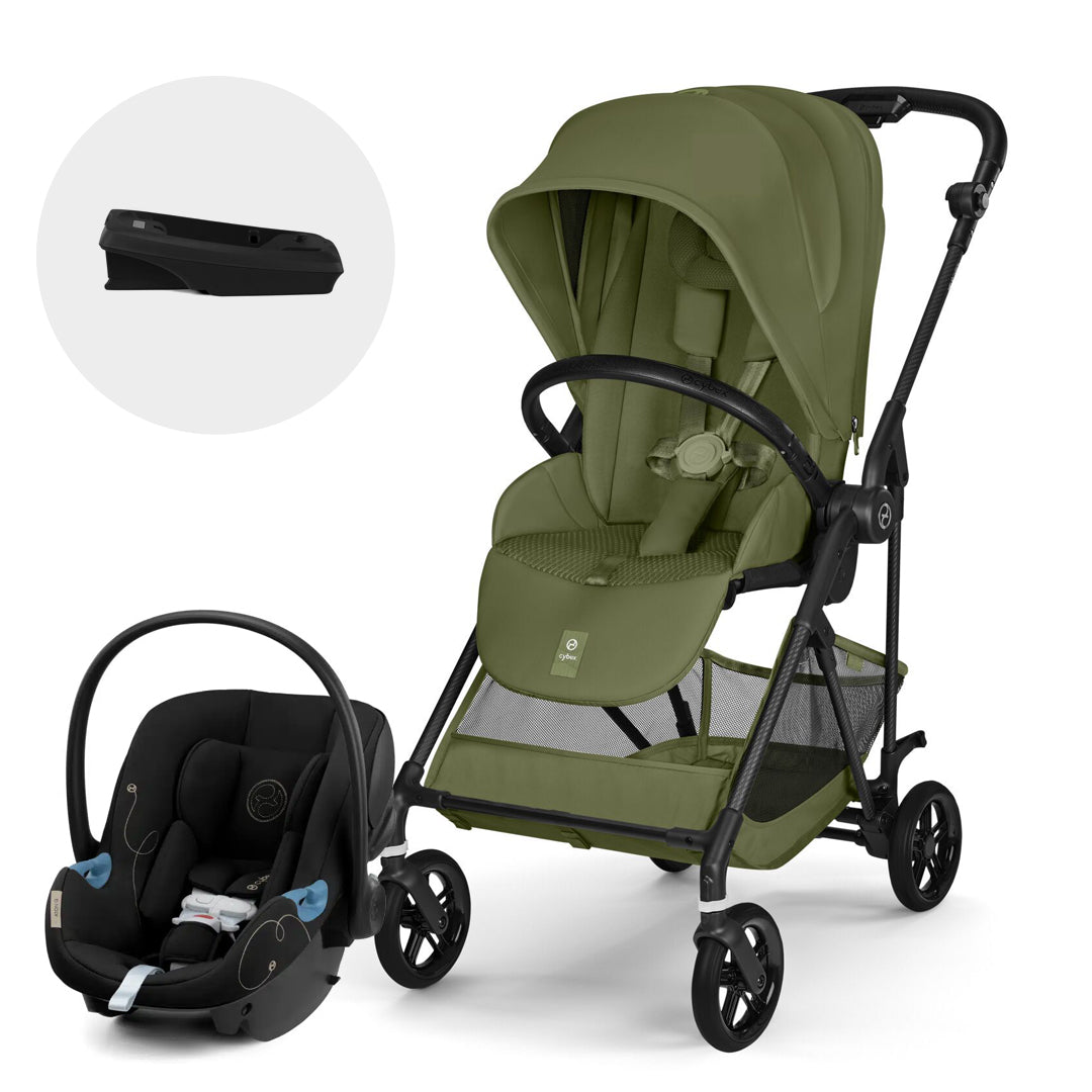 Travel System Melio Carbon + Aton G + Base G Moss Green