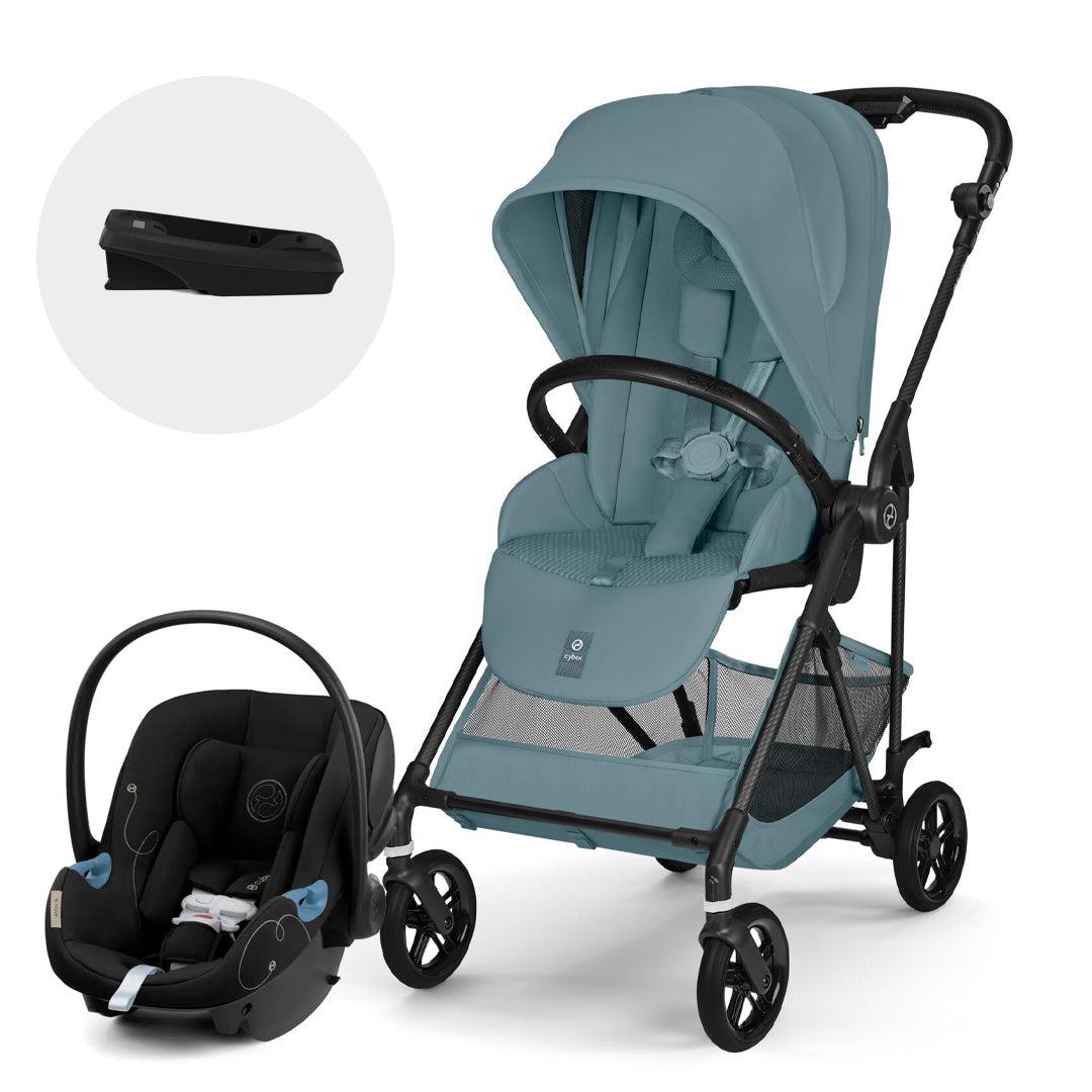 Travel System Melio Carbon + Aton G + Base G Stormy Blue