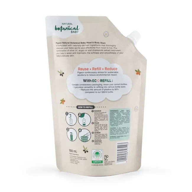 Recarga Shampoo y jabón 2 en 1 Botanical Pigeon 900ml